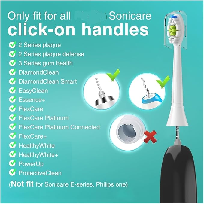 Compatible for 5-20pcs Replacement Toothbrush Heads Compatible with Electric Brush Head 1100 2100 4100 4300 5100 5300 6100 Independent Package(10pcs Black)