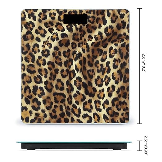 Digital Bathroom Weighing Scale Energy Saving Scale Smart Scale for Body Weight Animal Leather Cheetah Skin Gold Leopard Print