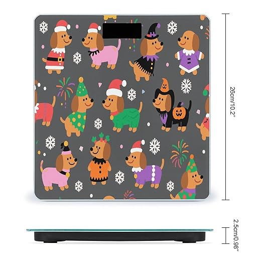 Dachshund Dog Weight Scale Cute Bathroom Scale for Body Highly Accurate Digital Weighing Machine for People Compact LCD Display Scales with Sturdy Toughened Glass Scales