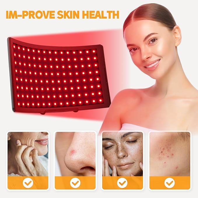 Red Light Therapy for FaceInfrared Red Light Therapy Lamp for BodyRed Light Panel for Back Device Skin Care at Home MusclesJoints