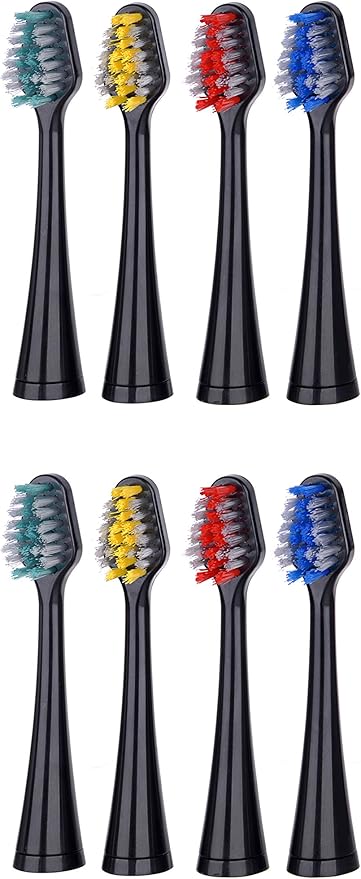 Pursonic 8 Pack Replacement Brush Heads for Pursonic Models S420S430S450S620S625 Black