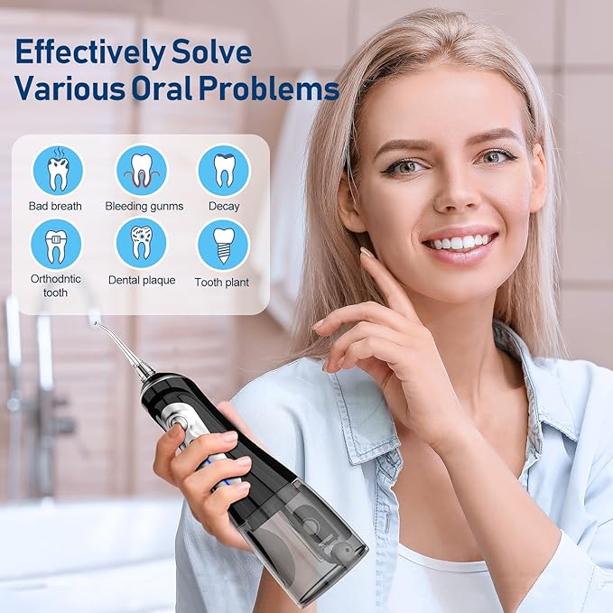 NBGRLVS Water Dental Flosser for Teeth Pick Cleaning Cordless - 6 Adjustable Modes320ML Portable &amp Rechargeable IPX7 Waterproof Powerful Oral Irrigator Cleaner Picks for Home Travel
