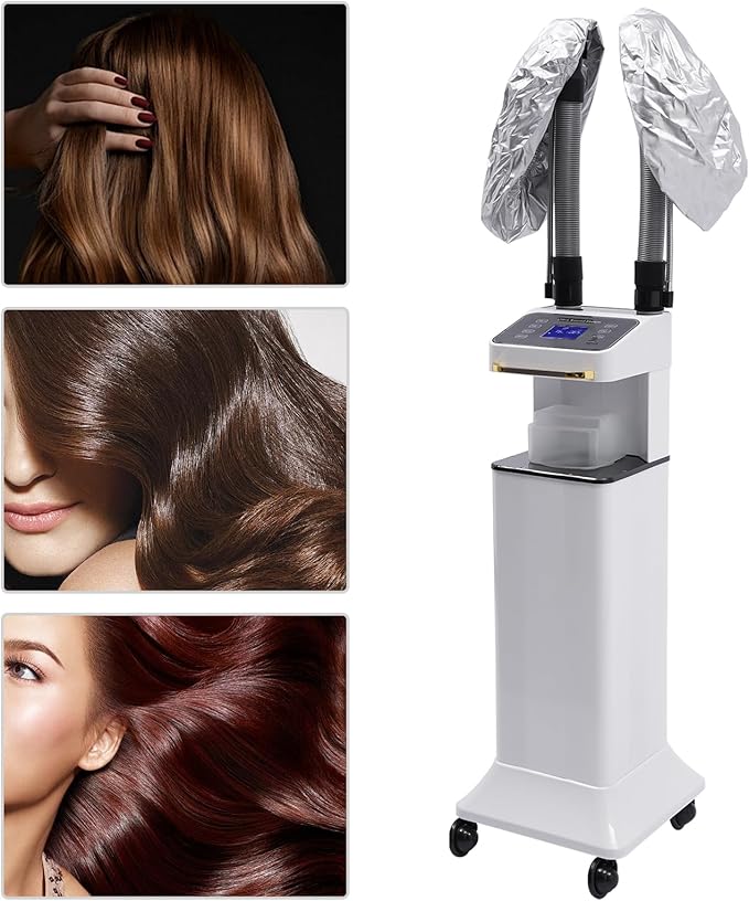 650W Hair Steamer Machine Multifunctional Hair Dyeing Machine with LCD Display Hair Color Processor RepairHair Oil Machine Stand Up Base Salon Spa Equipment for Barber Stores (White)