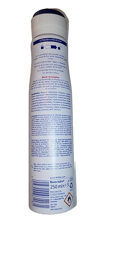 Nivea Aclarado Natural Aerosol Whitening Deodorant 3 Bottles1 Fl Oz