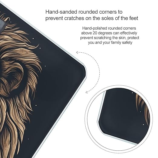 Cartoon Lion Scale for Body Weight Highly Accurate Digital Bathroom Scale Sturdy Tempered Glass Weighing Scales with LCD Display Fashion Body Fat Smart Scales 400lb