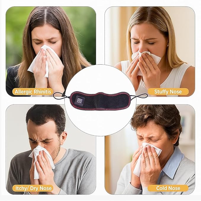 Red Light Therapy for Nose 3 Levels Adjustable Nasal Heating Mask for Relieve Nasal Congestion Sinus Relief No More Colds with Safe and Breathing ComfortSoft Storage Package