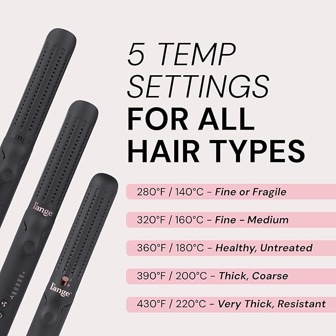 L'ANGE HAIR Le Duo Standard 360° Airflow 2 in 1 Straightener and Curler | 1 Inch Curling Wand &amp Titanium Flat Iron with 3.5 Plates | Hair Straightener &amp Curler for Short to Medium Hair (Black
