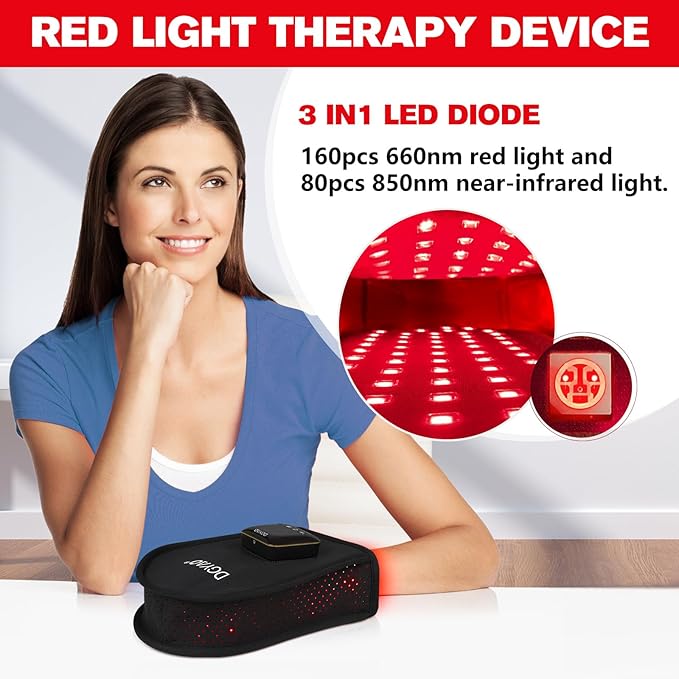 Cordless Red Light Therapy for Hand Near Infrared Light Therapy Device Pulsing for Body Hand Wrist Fingers Joint Pain Relief Muscle Relax Portable for Home Office Business Trip Use
