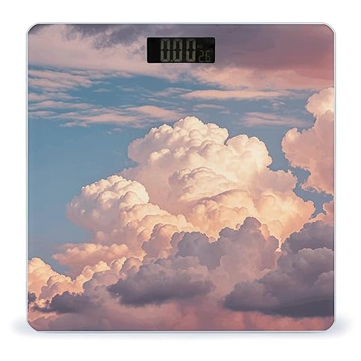 Clouds in The Sky Smart Scale for Body Weight Accurate Bathroom Scale with LED Display Digital Weight Scales Weighing Machine High Precision Scales for Bath Home