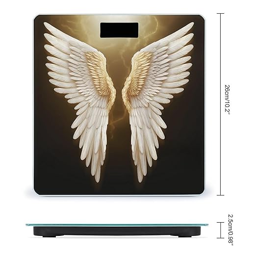 Digital Bathroom Scale for Body Weight Scale with Bright LCD Display High Accuracy Step-On Technology Auto On/Off Angel Wing Digital Scales 400 Lbs /180kg