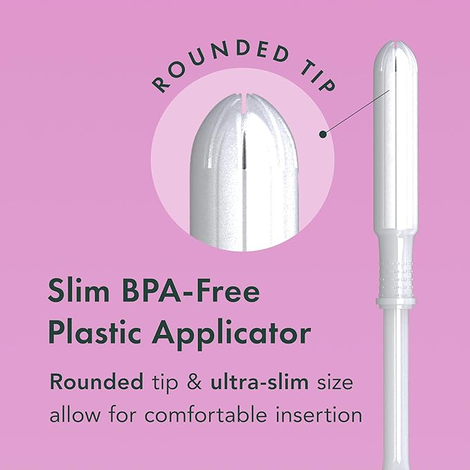 Rael Period Bundle - BPA-Free Slim Applicator Tampon (Regular &amp Super 40 Count) &amp Organic Cotton Cover Regular Liners (44 Count)