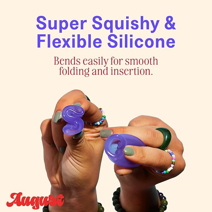 August Period Cup for Women - 36 mL Capacity 8-12h Protection Flexible Soft Silicone Menstrual Cups with Cotton-Sateen Pouch Reusable and Beginner-Friendly with Easy Step-by-Step Guide