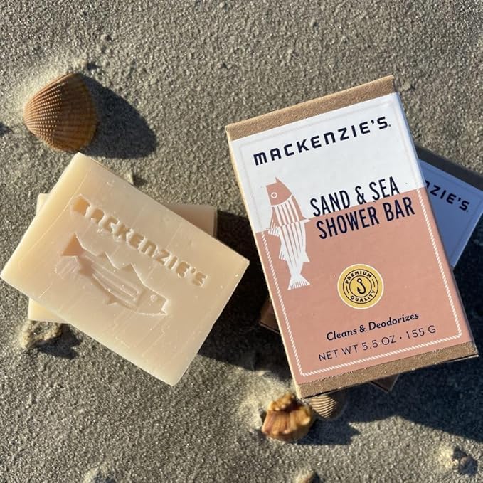 MacKenzie's Sand &amp Sea Deodorant &amp Shower Bar Bundle - Gifts for Women - Gifts for Men - Coastal Gifts - Natural - Sea Salt - Ozone - Citrus