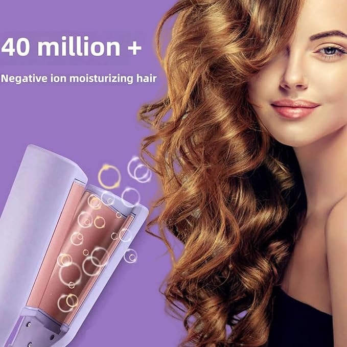 Hair Styling Tool with Negative Ionic Technology French Curls Iron Create Frizz-Free French Curls Effortlessly Curling Irons 15-Second Heat-Up (Pink)