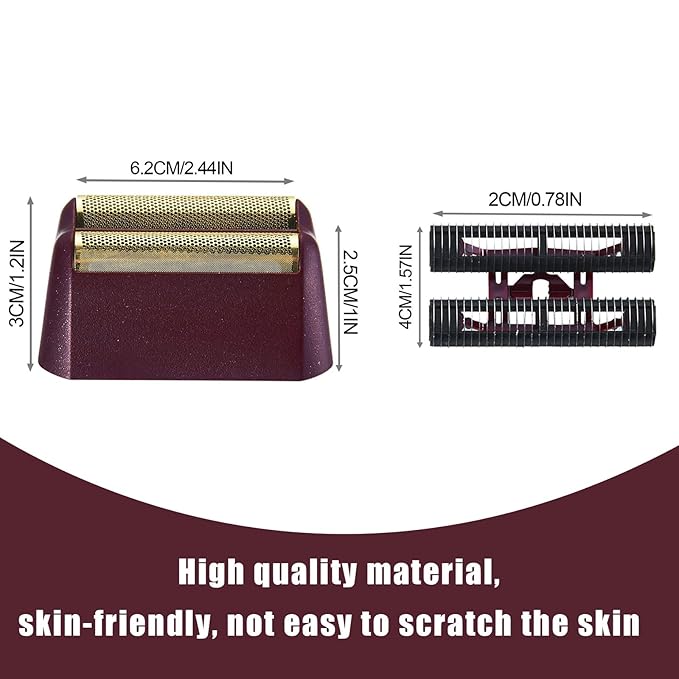 Pro 5 Star Series Finale Shaver Replacement Foil and Cutter Bar Assembly Compatible with wahl Shaver Model 7031-100/7043-100-For Men's Shaving- 3Pcs Red