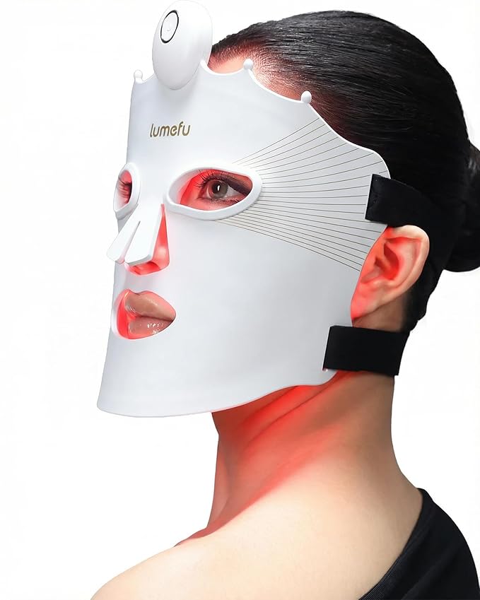 Lumefu Nimbus Red Light Therapy for Face FDA-Cleared 3D Red Light Therapy Mask Anti-Acne Full Face Coverage 3 Treatment Modes 850nm NIR &amp Blue LED Cordless Portable Home Use &amp Travel
