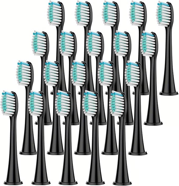 4/8Pcs Replacement Brush HeadsCompatible for Philips HX3/HX6/HX9 Series Electric Toothbrush Heads HX6064(Black 20 pcs)