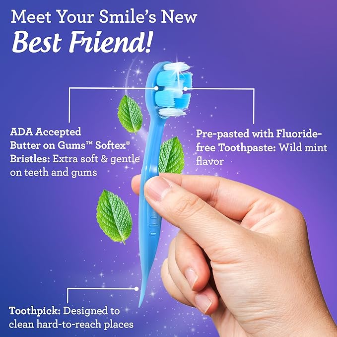 GuruNanda Fresh Start Oral Care Bundle – 70ct Disposable Pre-Pasted Toothbrushes &amp 8oz CocoMint Oil Pulling for Easy Refreshing Oral Hygiene
