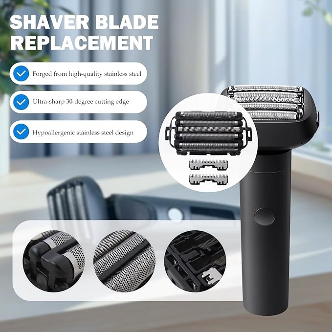 Premium High-Version ES9032 WES9032P Men's Electric Razor Inner Blade &amp Outer Foil Set Replacement for Panasonic ES-CLV9A ES-CLV9B ES-CLV8A ES-CLV8B ES-CLV7A ES-CLV7B