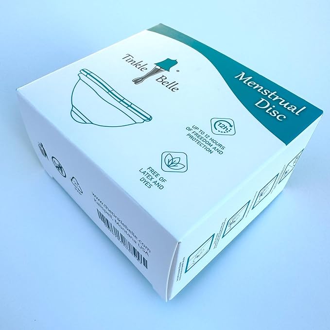 Tinkle Belle Reusable Menstrual Disc| Tampon Pad and Cup Alternative | Up to 12 Hour use | Comfortable | Includes Carrying Pouch and Cleaning Brush