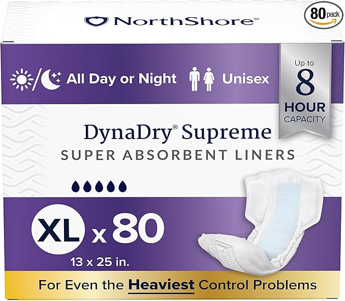 NorthShore DynaDry Supreme Liners for Men and Women X-Large Case/80 (4/20s)
