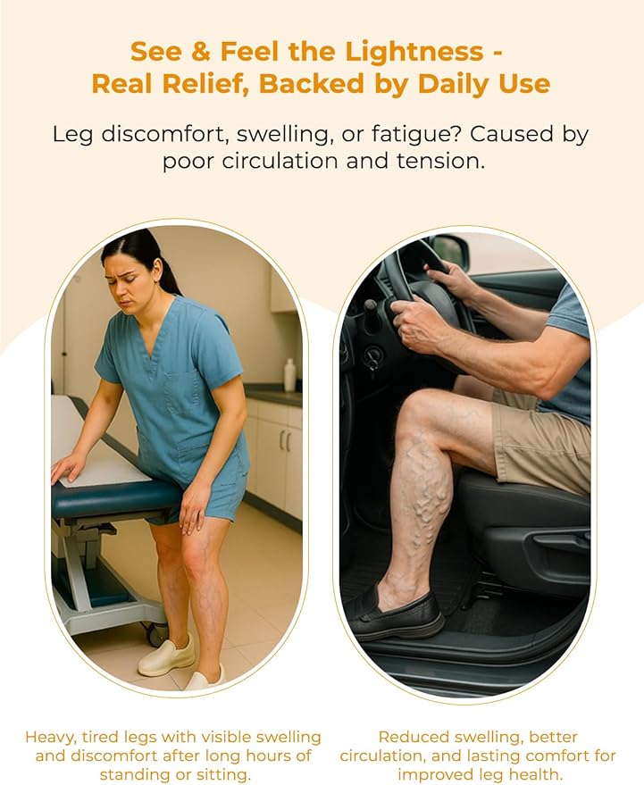 Leg Massager for Circulation and Pain Relief Lymphatic Drainage &amp Varicose Veins Support - Calf Foot &amp Knee Massager with SoothingPulse Heat Light &amp Vibration - White