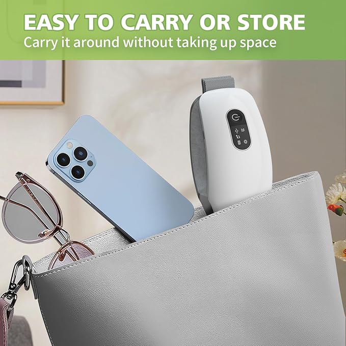 NOWWISH Eye Massager with Heat Vibration and Bluetooth Music for Migraine Headache Eye Strain Relief Heated Eye Mask with 4 Massage Modes Relaxation -Mothers Day Gifts for Mom Wife -White