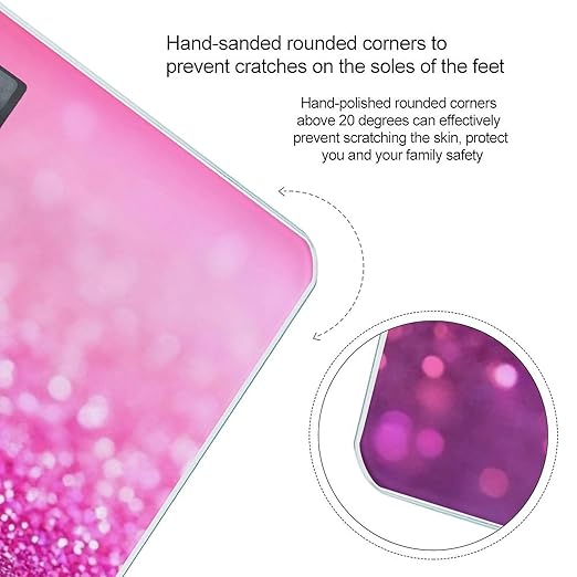 Men's Fashion Automatic Switch Digital Bathroom Weighing Scale Smart Scale Pink Glitter Pattern