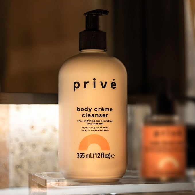 Privé Ultra-Hydrating Body Creme Cleanser - for Dry Skin Moisturizing Cleanser - Gentle Every Day Spa-Like Indulgence - Suitable for Sensitive Skin - 12 fl oz
