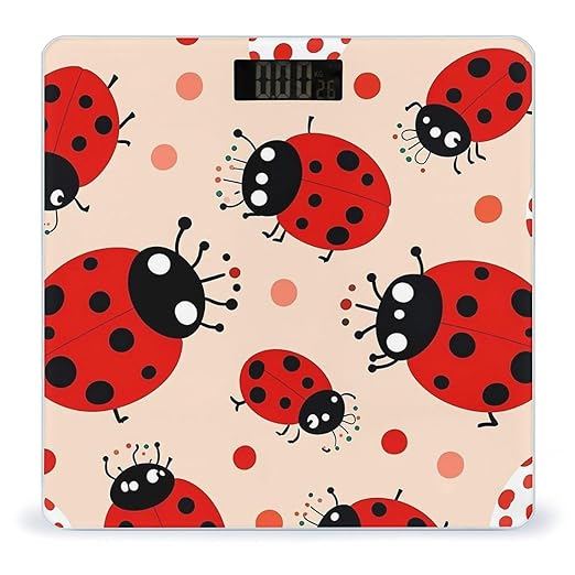 Cute Ladybug Smart Scale for Body Weight Accurate Bathroom Scale with LED Display Digital Weight Scales Weighing Machine High Precision Scales for Bath Home