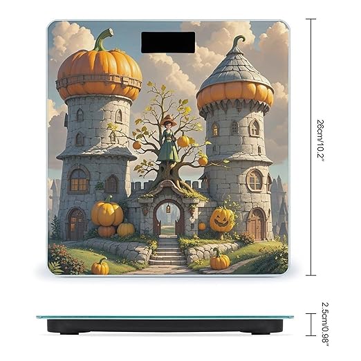 Pumpkin Loft Bathroom Scale for Body Weight Bathroom Weighing Scales with Back Lit LED Display Sturdy Tempered Glass Body Weight Bathroom Scale 400lb Weighing