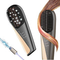 Go Brush Pro Cordless Hair Straightener Brush - Portable Travel-Friendly 30s Quick Heat 10000mAh USB-C Rechargeable 150M Negative Ions (Strai-Grey)