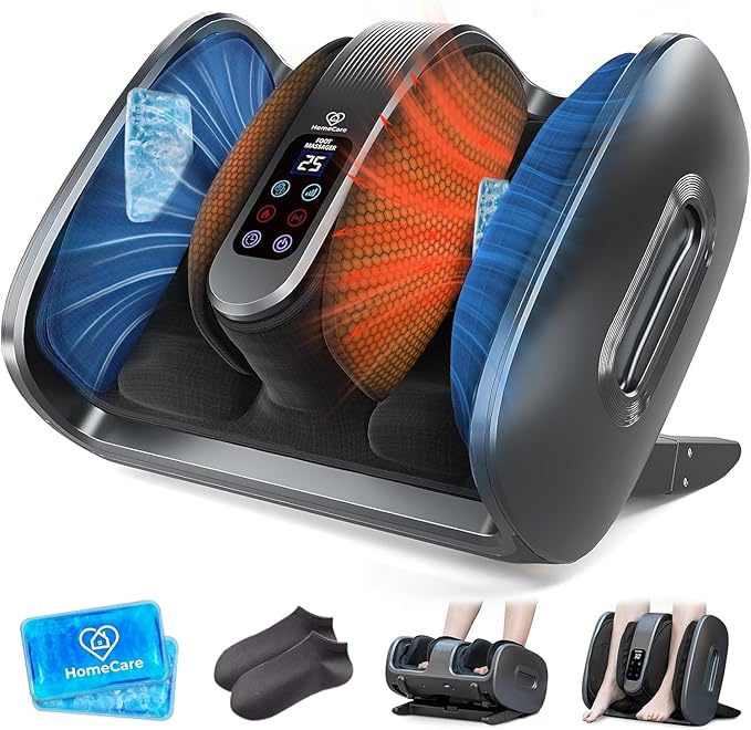 Foot Massager with Heat &amp Cold 2026 Upgraded Shiatsu Foot &amp Calf Massager Machine 4 Modes 6 Levels Electric Foot Massage for Feet Legs &amp Arms Home Office Relaxation for Women and Men