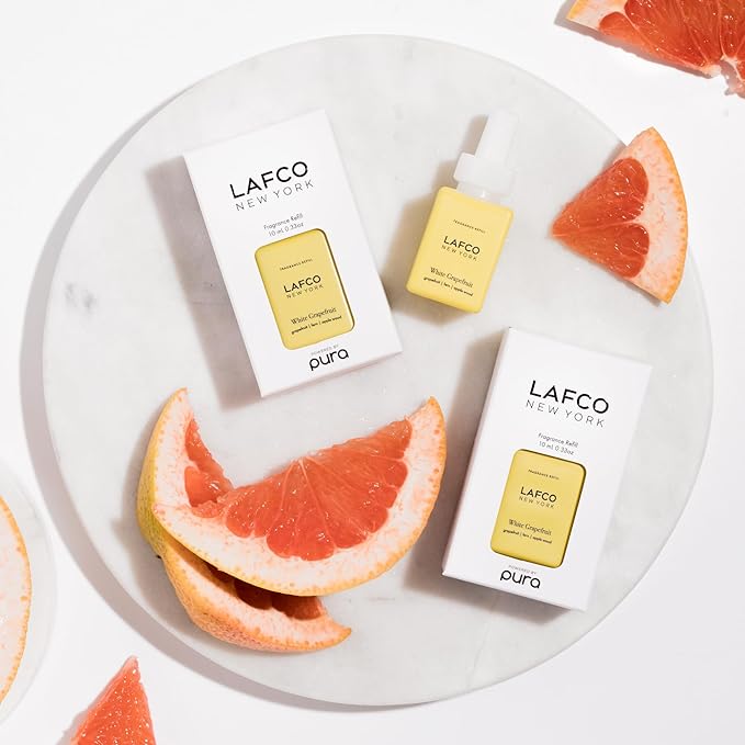 LAFCO New York Pura Smart Device Refill White Grapefruit - Pack of 2 - Each Vial Delivers Up to 2 Weeks of Fragrance Life - Made in the USA