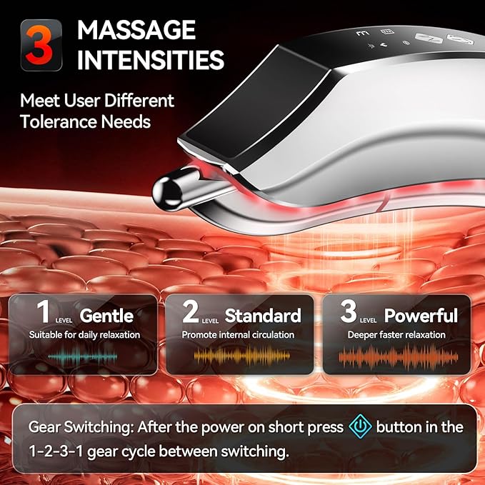 Muscle Scraper ToolElectric Fascial Knife for Deep Tissue Massage - 4 Modes 3 Heating 3 VibrationElectric Gua ShaMyofascial Release Tool for Whole Body