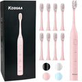 Pink Electric Toothbrush with 8 Brush Heads Sonic Toothbrush with Fast Charge 4 Hours Last 60 Days 2-Min &amp 30s Smart Timer IPX7 Waterproof(Pink)