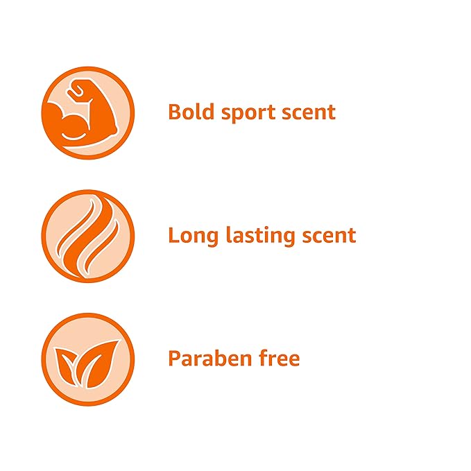 Amazon Basics Men's Body Wash Sport Scent Paraben and Phthalate Free Refreshing Clean 18 Fluid Ounce 6-Pack