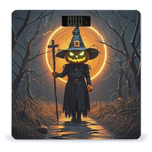 Pumpkin Monster Under The Moon Scale for Body Weight Highly Accurate Digital Bathroom Body Scale Digital Bathroom Scales for People Anti-Slip Large LCD Display Smart Scales