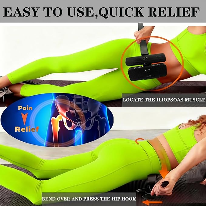 Psoas Release Tool-Hip HookHip Flexor Release Tool&ampIliacus Muscle Release Tool-Back Stretcher Tool to Relieve Lower Back PainHip Tightnessand Fatigue Caused by Overexertion or Prolonged Sitting