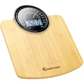 Adamson Hybrid 2-in-1 Analog &amp Digital Weighing Scale for Body Weight up to 400lbs - Thick Tempered Glass - Extra Large Display - Easy to Read Digital Bathroom Scale - Wood with White Backlight