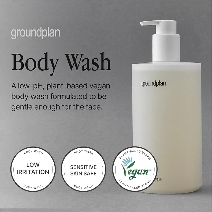 Body Wash 16.9 fl oz – Mild Low pH Cleanser with Plant-Based Surfactants for All Skin Types Gentle Moisturizing Formula Face-Safe Vegan Body Cleanser