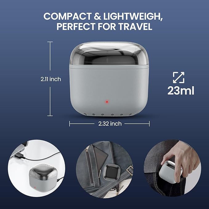Nose Wax Kit Men Mini Wax Warmer for Hair Removal Mini Wax Kit for Noes and Ear 100g Wax Beads 40 Sticks USB Fast Heat Smart Constant Temp Upgraded Size Multi-Accessories Gray