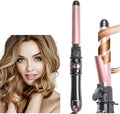Automatic Curling Wand 28mm/1.1 inch Rotating Curling Iron for Short Long Hair LED Display Professional Waver Hair Fast Heating (Rose Gold)