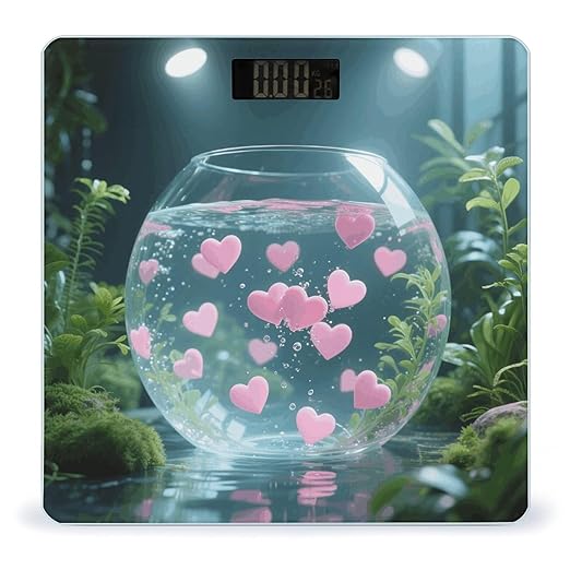 Sea of Heart Weight Scale Cute Bathroom Scale for Body Highly Accurate Digital Weighing Machine for People Compact LCD Display Scales with Sturdy Toughened Glass Scales