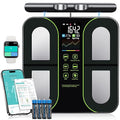 Digital Scales for Body Weight 8-Electrode Smart Bathroom Weight Scale with BMI BMR Body Fat Muscle Mass Body Composition Analysis with VA Color Screen and Retractable Handle 400lbs