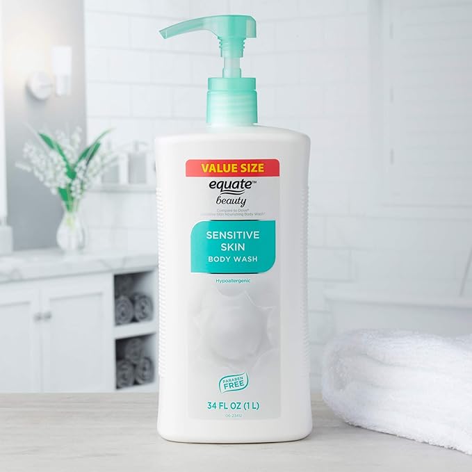 Equate Beauty Sensitive Skin Body Wash Value Size 34 fl oz (Pack of 2)