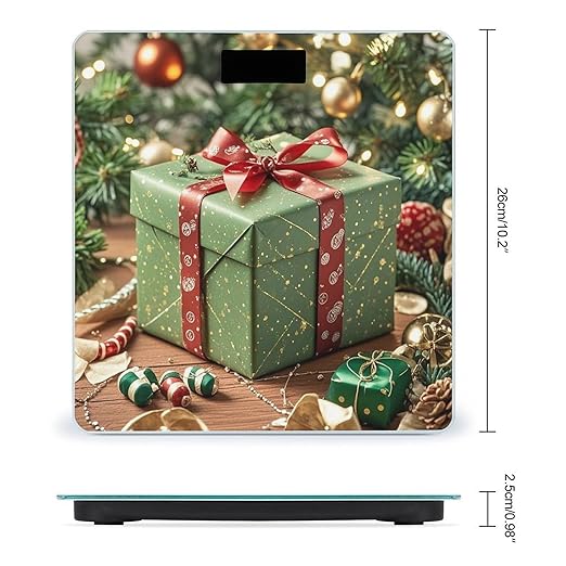 Wrapped Christmas Gift Scale for Body Weight Digital Bathroom Scale Toughened Glass High Precision Scales for Body Weight with Large LCD Backlight Display Weight Scales