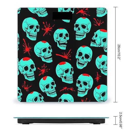 Men's Smart Scale for Body Weight Digital Bathroom Weighing Scale Automatic Switch Energy Saving Scale Halloween Cool Red Blood Zombie Skull