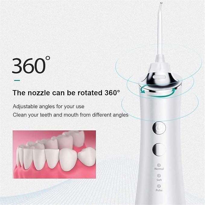 Water Dental Flosser Cordless for Teeth - 3 Modes Dental Oral Irrigator Portable and Rechargeable IPX7 Waterproof Powerful Battery Life Water Teeth Cleaner (Color : Pink)