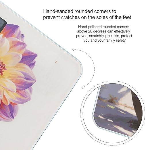 Colorful Flower Weight Scale Cute Bathroom Scale for Body Highly Accurate Digital Weighing Machine for People Compact LCD Display Scales with Sturdy Toughened Glass Scales